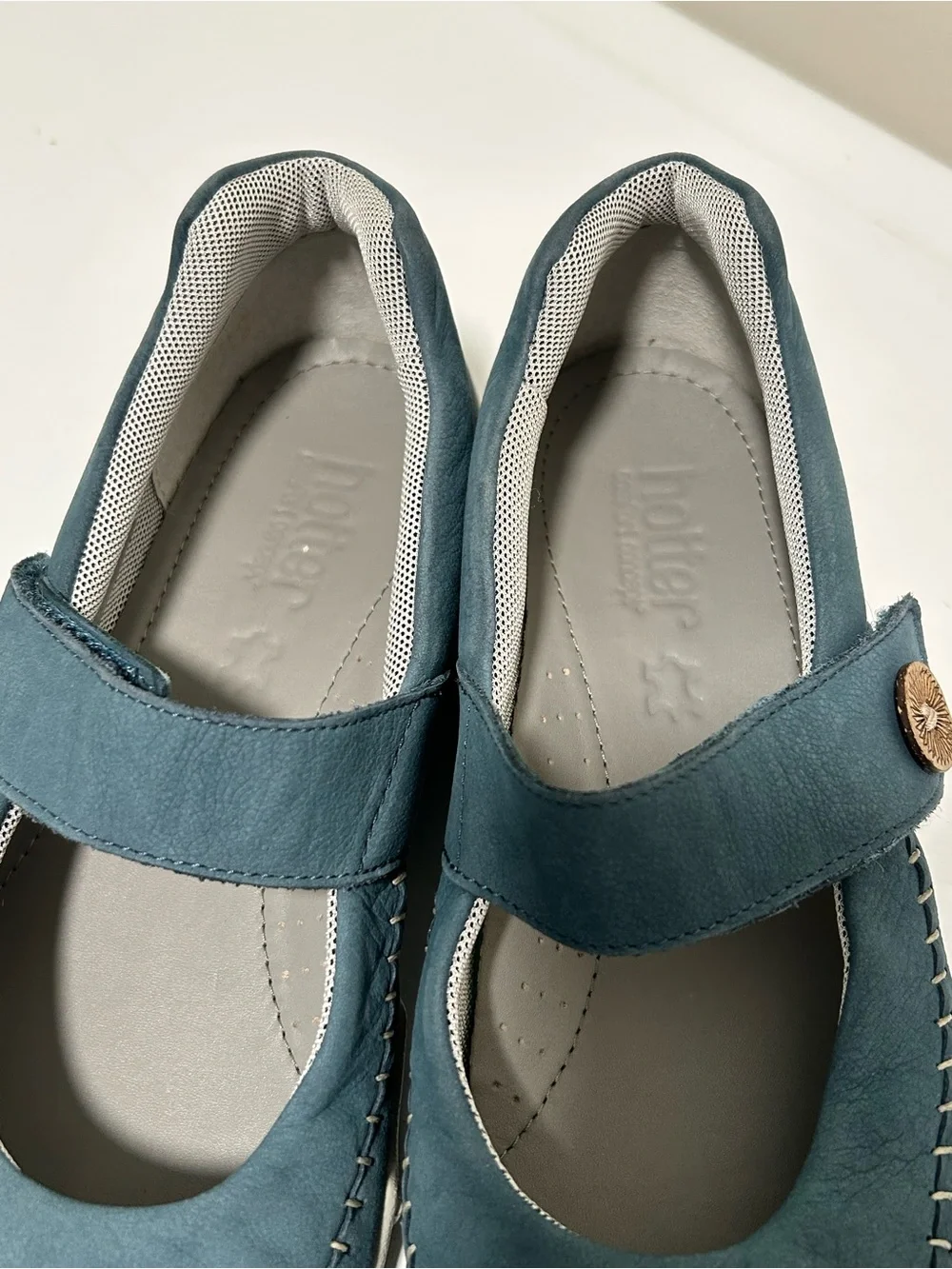 Hotter Suede Mary Jane Shoes Blue Size 9 US
